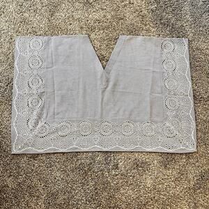 BY ANTHROPOLOGIE Striped Eyelet Shawl Size OS Preppy Boho Casual Resort Classic